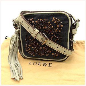 Loewe Shoulder bag Navy White Woman Authentic Used